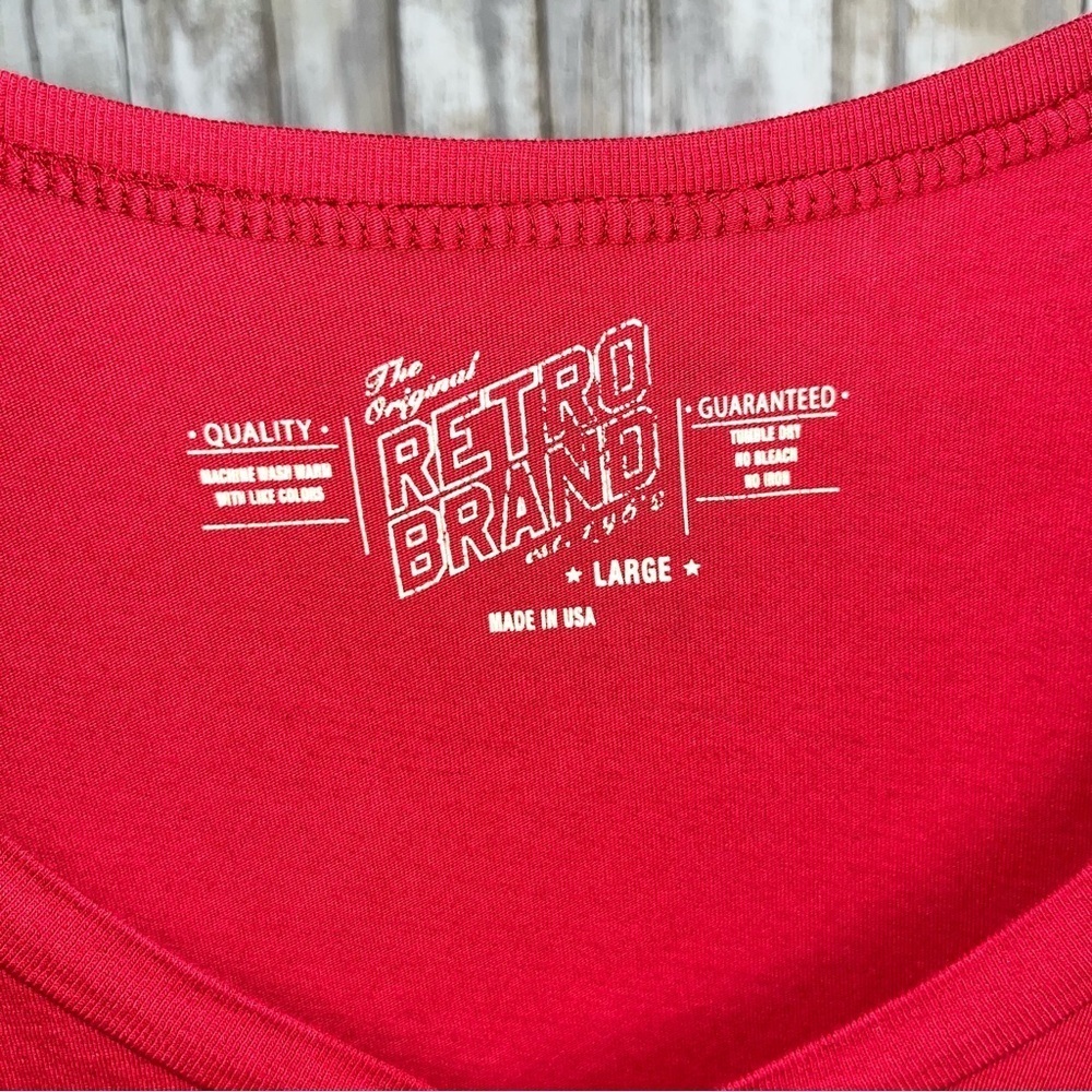 Arkansas Razorbacks Retro Brand V Neck Tee Women’s Large Red Game Day Shirt - Picture 5 of 5